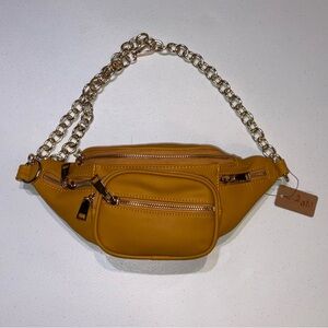 Mustard Yellow Chain Strap Women Bag